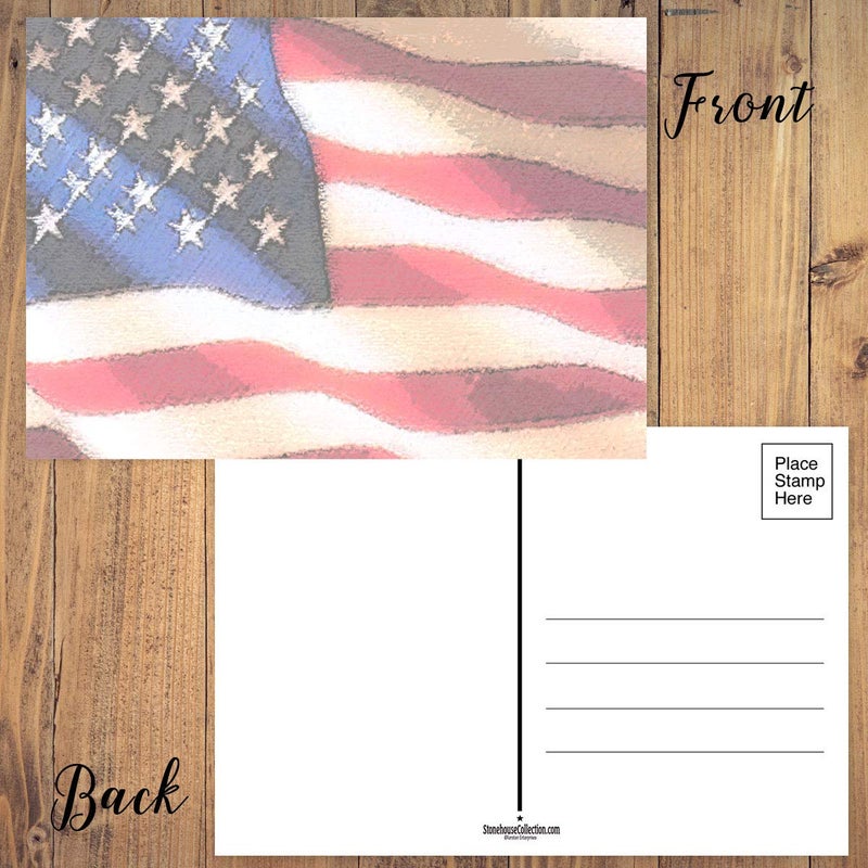 Stonehouse Collection Patriotic Postcards - 40 Pack All Occasion Postcards - American Flag Patriotic Postcards (Flag) - Image 4